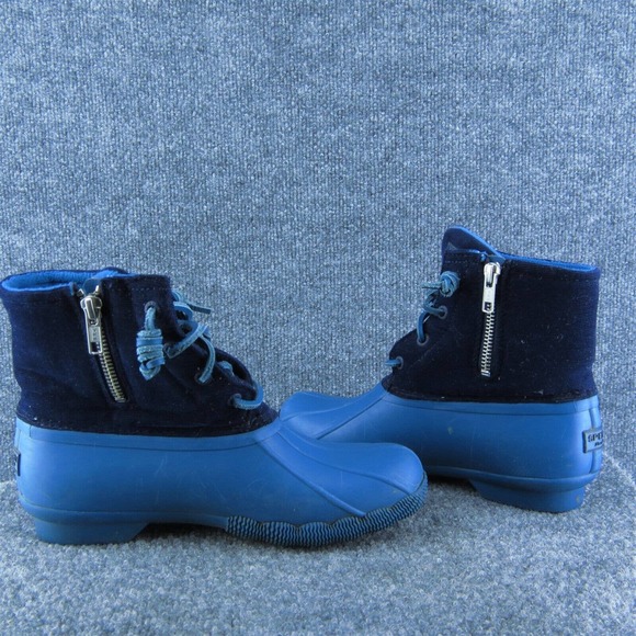 Sperry Blue‎ Duck Boots Women 6 Medium Lace Up Rubber Waterproof Casual - Picture 7 of 8